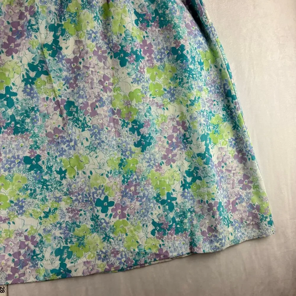 Vintage Folio Pull On A-Line Floral Skirt Womens 36 Cottagecore Romantic Garden